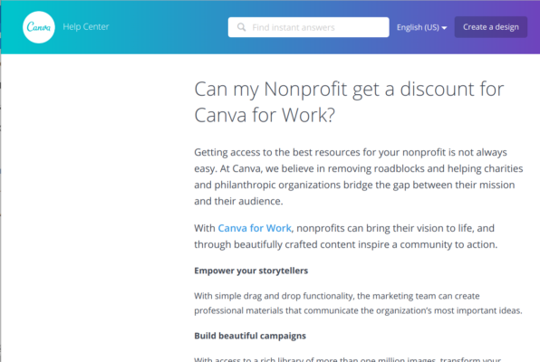 free nonprofit church Canva account